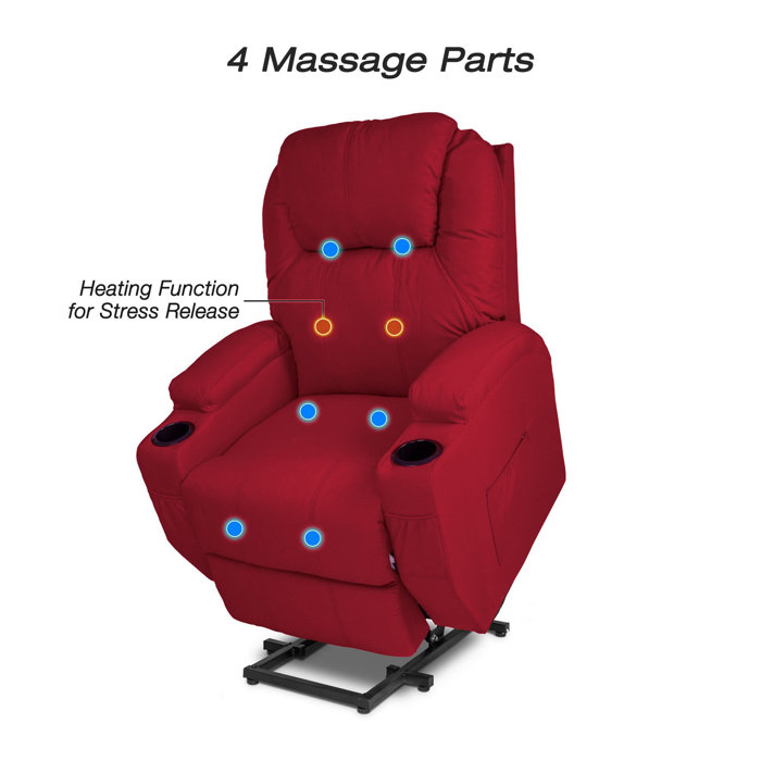 Ebern Designs Donquell Upholstered Power Reclining Heated Massage Chair